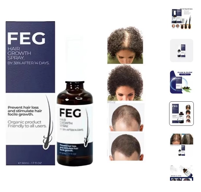 بخاخ نمو الشعر FEG - مثبت سريريًا أنه يزيد نمو الشعر بنسبة 25% في 14 يومًا