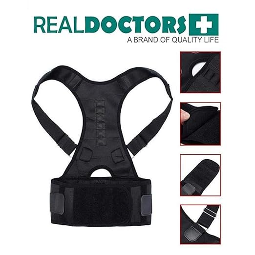 حزام دعم الظهر وتصحيح وضعية الجسم من RealDoctors - لتخفيف آلام أعلى الظهر والكتف