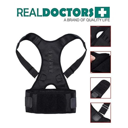 حزام دعم الظهر وتصحيح وضعية الجسم من RealDoctors - لتخفيف آلام أعلى الظهر والكتف
